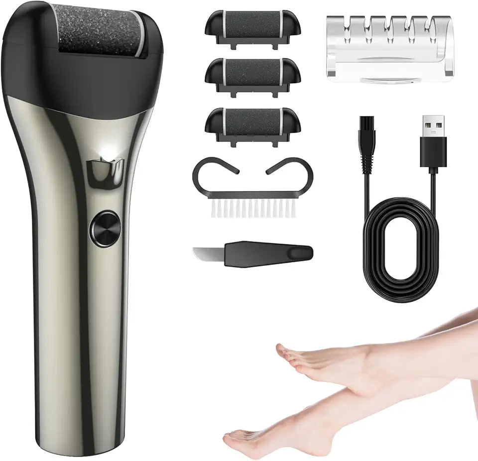 Electric Foot Callus Remover, 10-Piece Kit, Waterproof, Rechargeable, Digital Display Z293