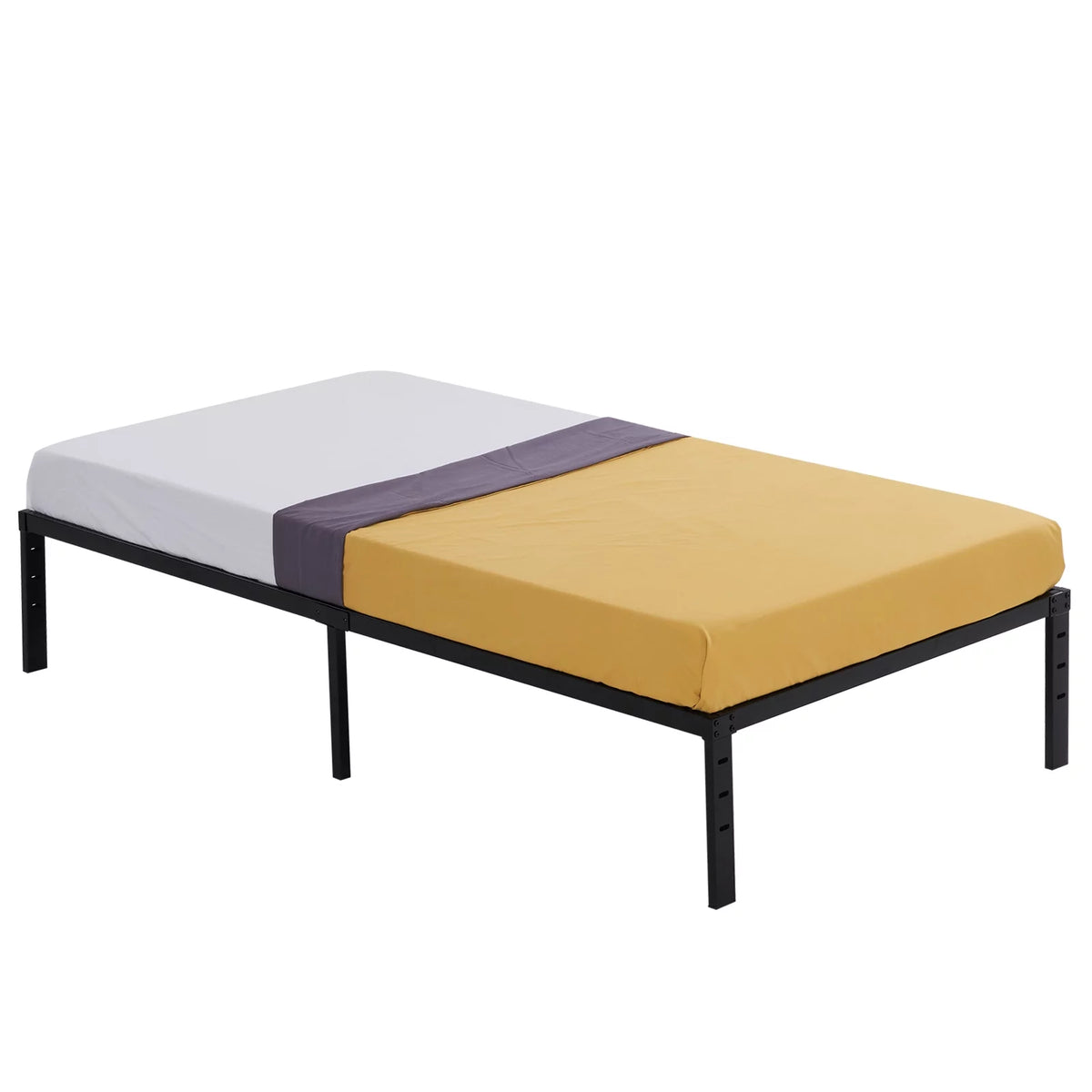 Twin Size Black Metal Platform Bed Q68609