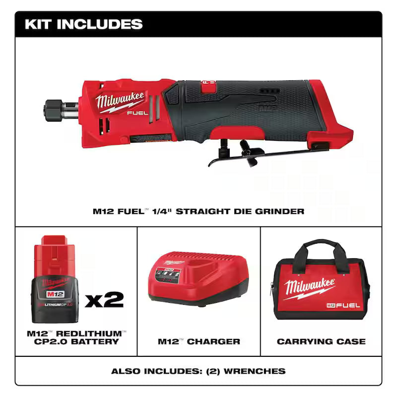 12V Lithium-Ion Cordless Straight Die Grinder Kit with 3/8 in. Ratchet U129
