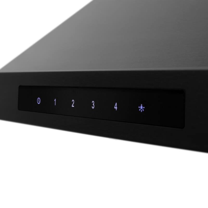 36 in. 400 CFM Ducted Wall Mount Range Hood in Black Stainless Steel P94182