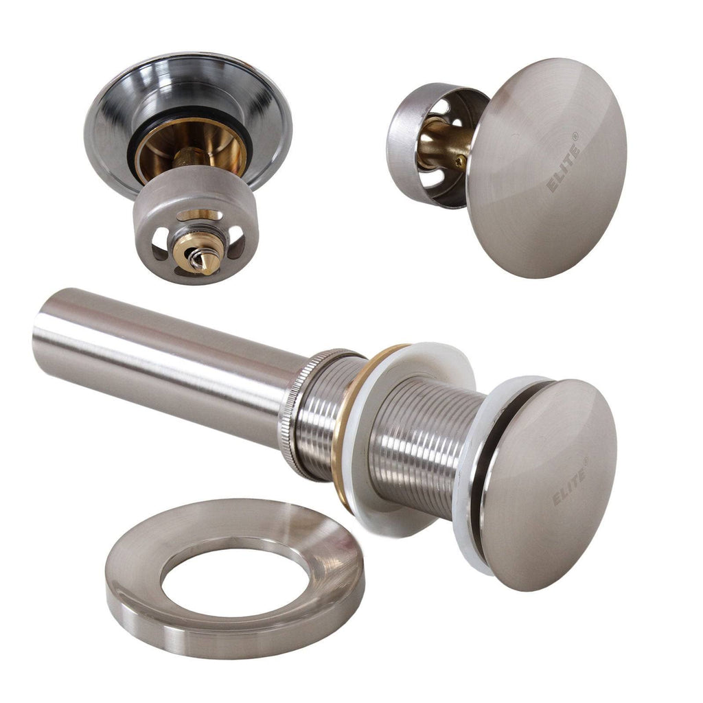 Tempered Glass Bathroom Vessel Sink & Brushed Nickel Faucet Combo W695