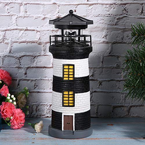 Solar Lighthouse Rotating Outdoor Light Garden Ornament C80942