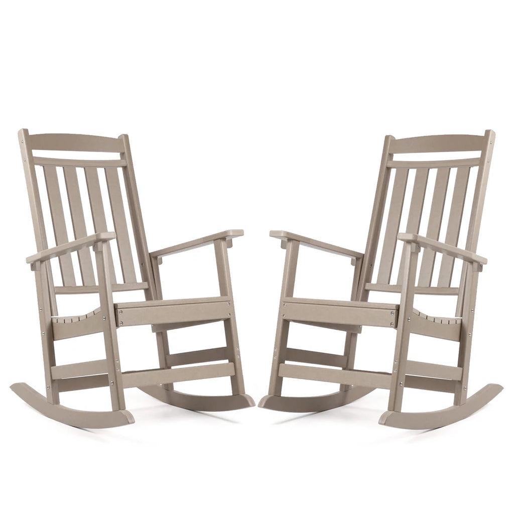 All Weather Resistant Poly Lumber Outdoor Rocking Chair with High Back I7857