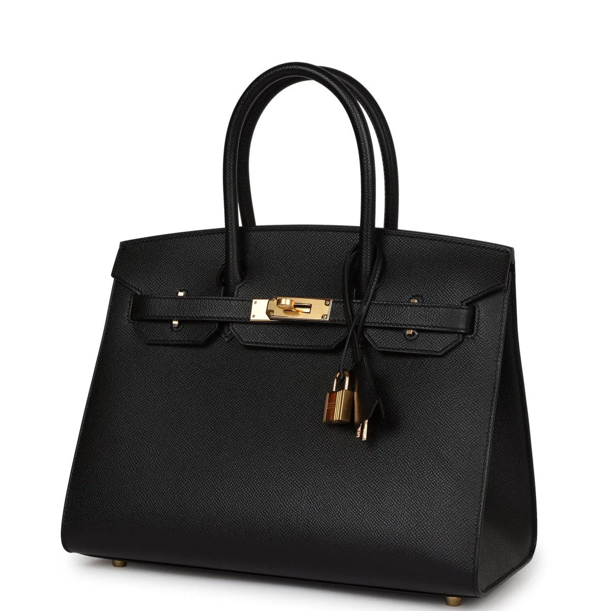 Black Leather Handbag J5644