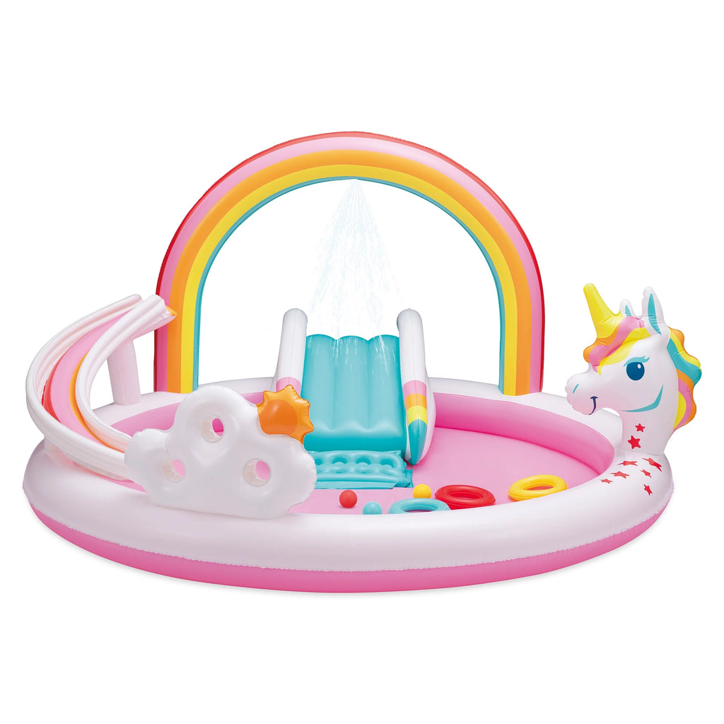 Rainbow Unicorn Kids Splash Pool with Sprinkler O160253