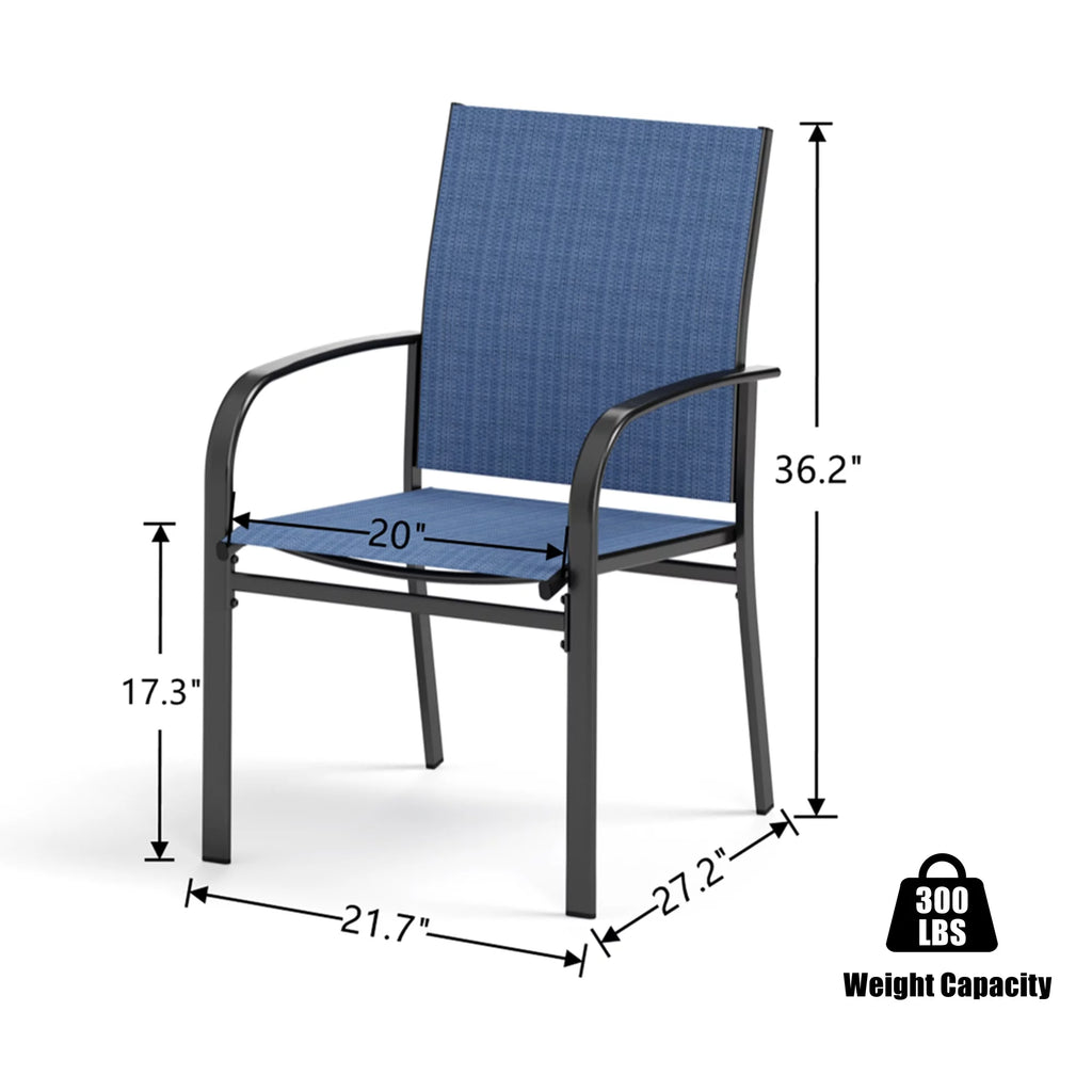 9-Piece Outdoor Patio Dining Set with Steel Table & Textilene Chairs V282