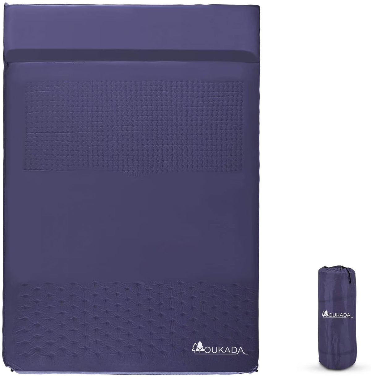 Navy Large Double Self Inflating Sleeping Pad with Pillow U638