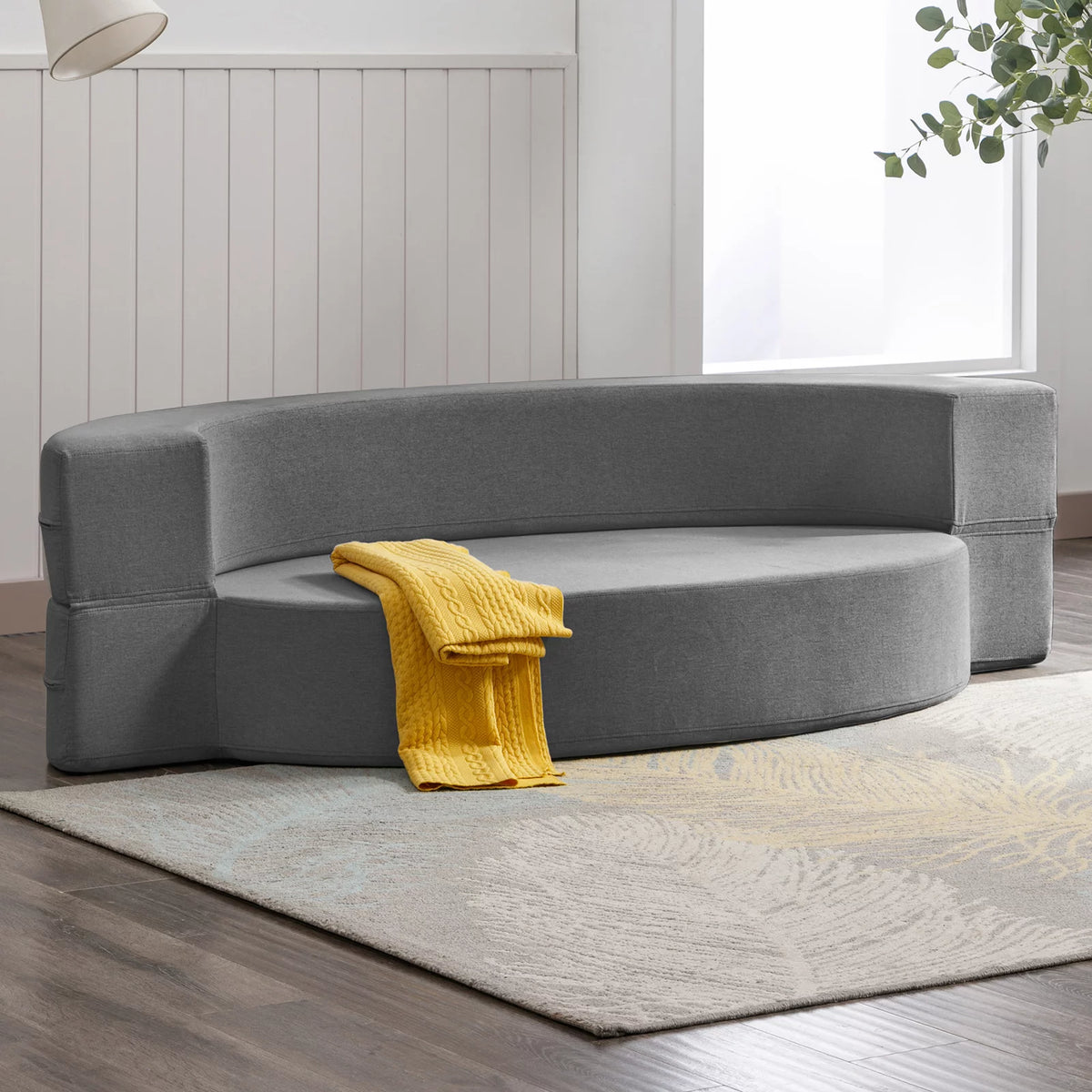 Folding Sofa Bed Linen Upholstery Dark Gray G78879