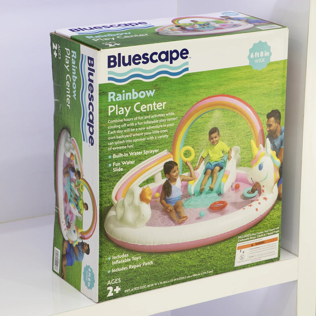 Rainbow Unicorn Kids Splash Pool with Sprinkler O160253