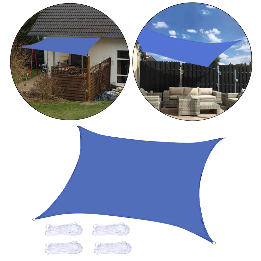 Blue Rectangle Sunscreen Awning Tarp V780849