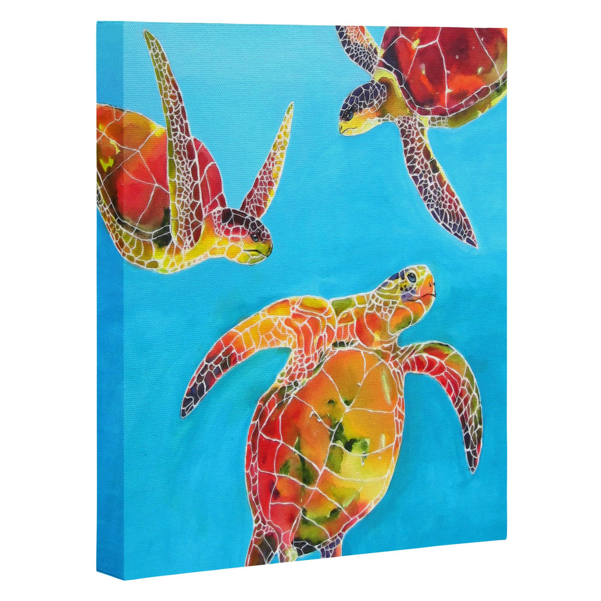 Tie Dye Sea Turtles Art Canvas 24x22 x 30x22 G6181
