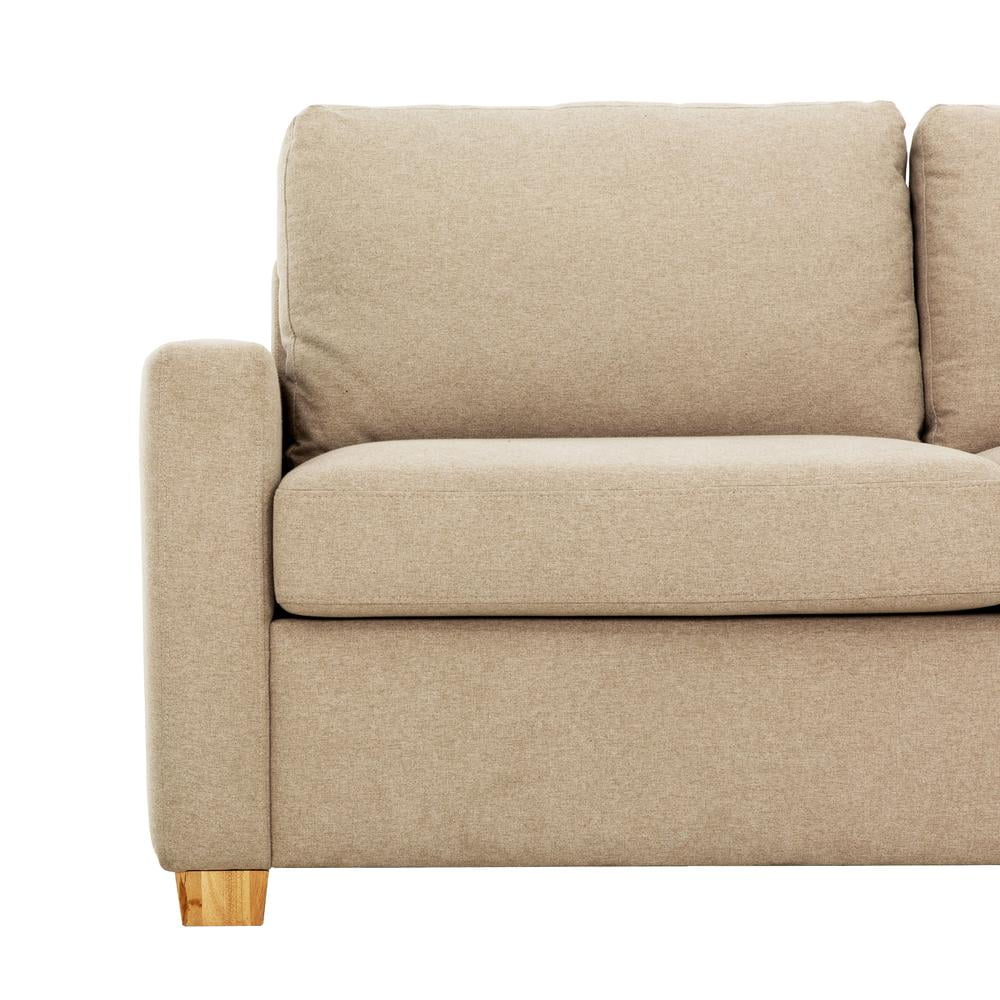 Beige Convertible Full Sleeper Sofa with USB Port T82672