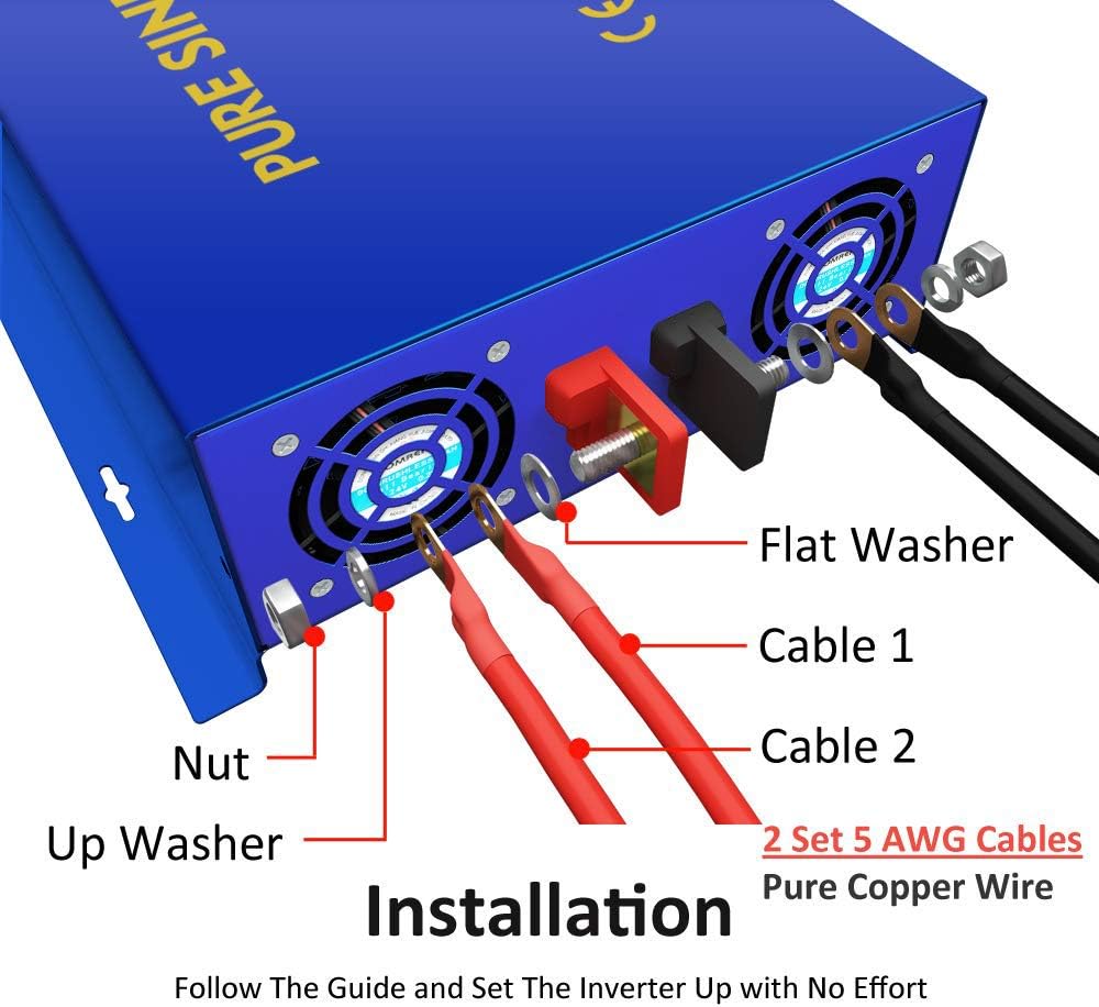 3500 Watt Pure Sine Wave Power Inverter 48V to 120V AC D9266