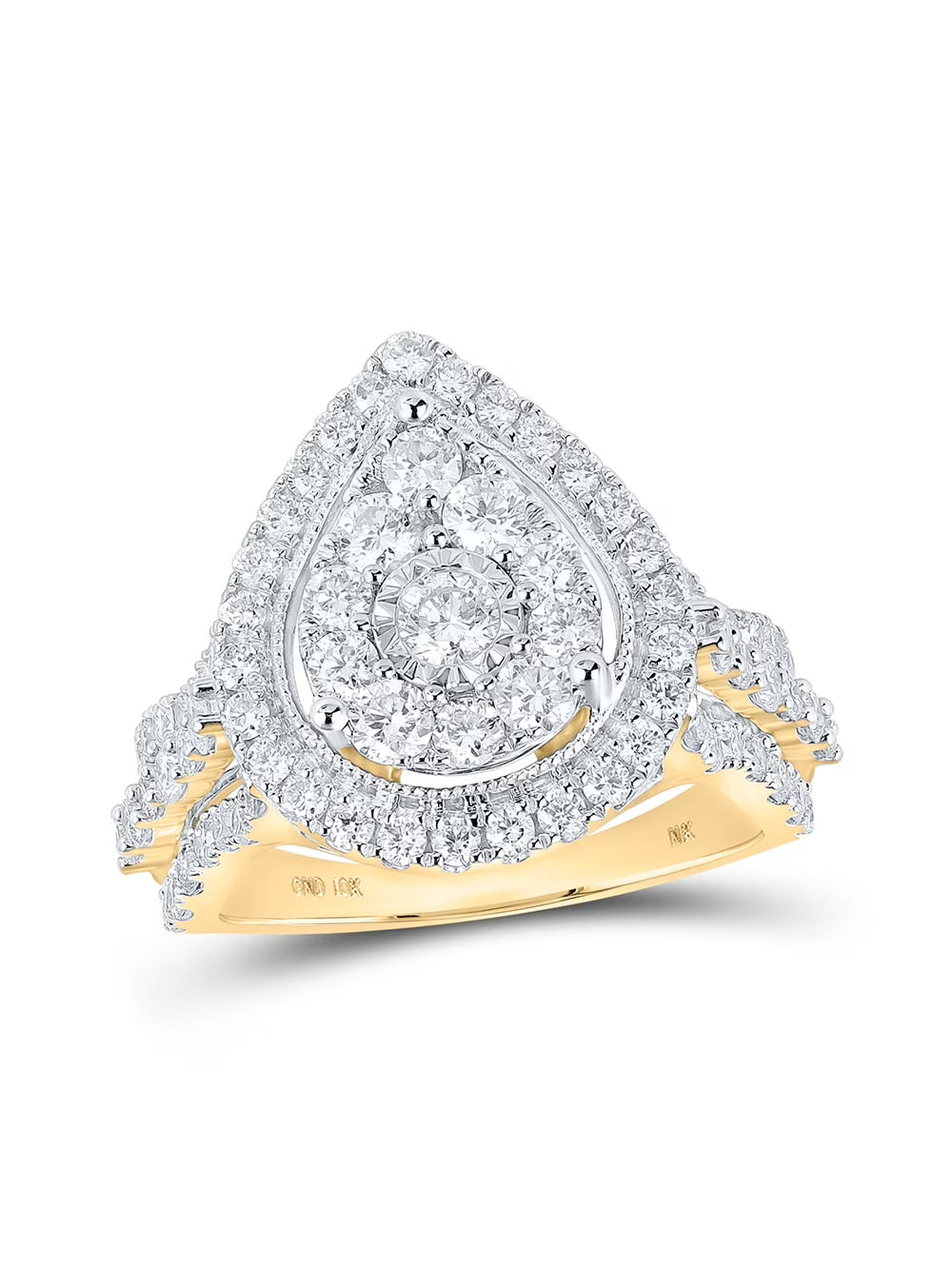 10kt Yellow Gold Diamond Engagement Ring 1-3/4 Cttw G331