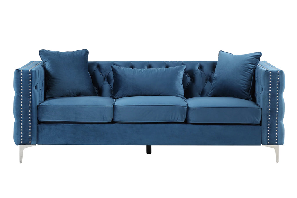 Blue Velvet 2 Pieces Sofa and Loveseat V8342