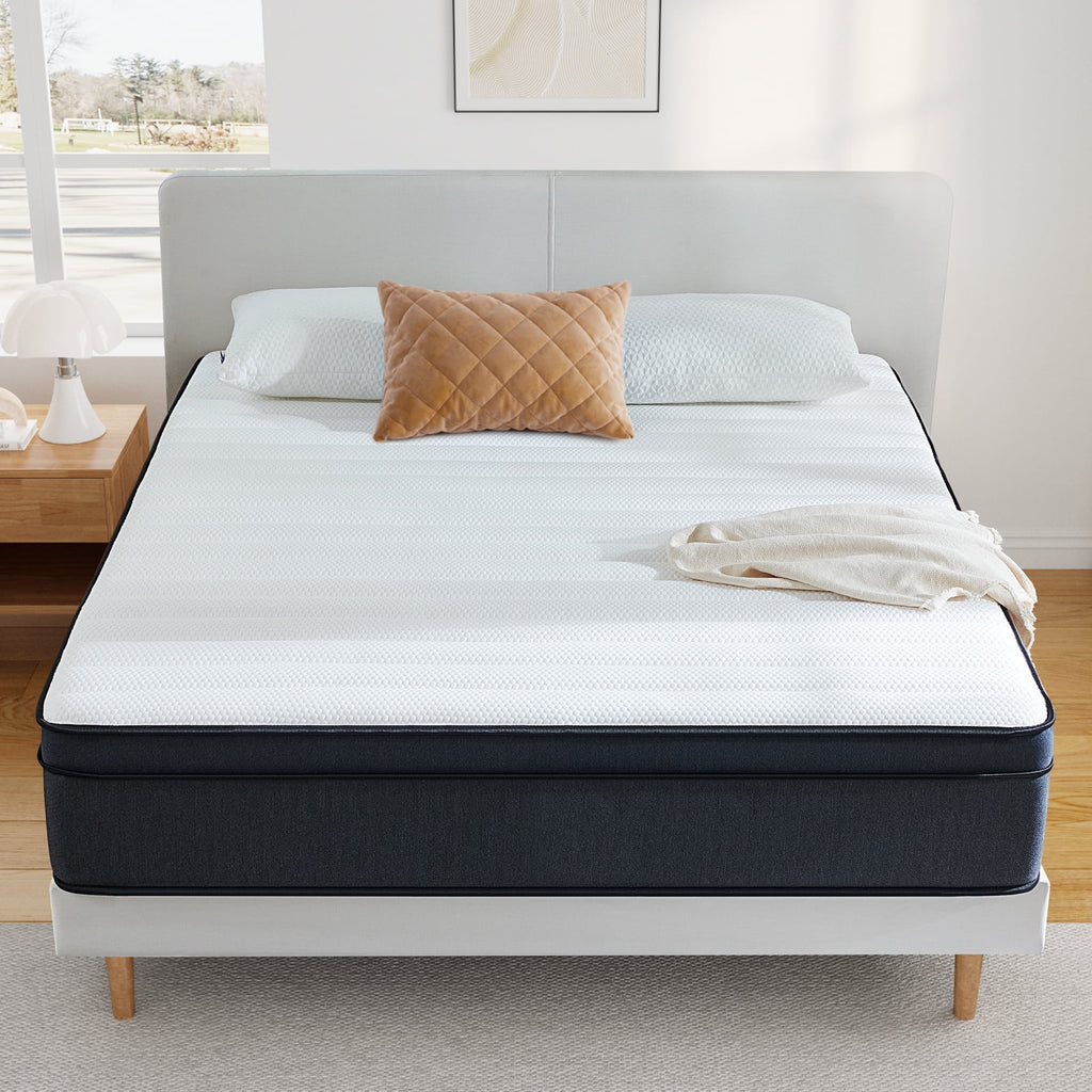 Queen 10 inch Hybrid Medium Firm Innerspring Mattress in a Box C268