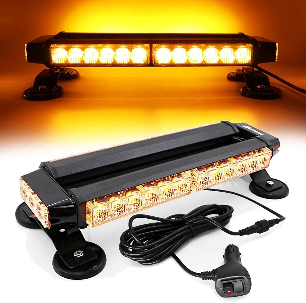 White Red 26 54 LED Roof Top Double Side Emergency Strobe Light Bar with Magnetic Base C912
