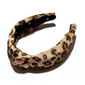 Caramel Leopard Silk Knotted Headband C54498